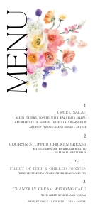 Spring Floral 2 - Menu 4x9: Spring Floral 2 - Menu 4x9