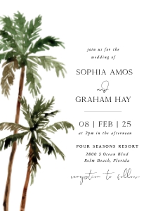 Palm Tree Invitation Opt 2: Sophia - Watercolor Palm Tree 2