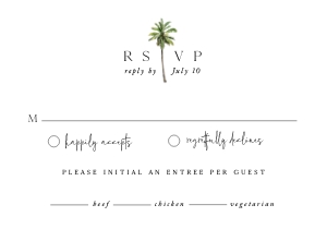 Palm Tree Invite Opt 2 - RSVP: Sophia - Watercolor Palm Tree 2