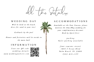 Palm Tree Invite Opt 2 - Details 6x4: Sophia - Watercolor Palm Tree 2