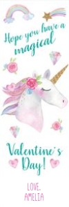 Unicorn Valentine Bookmark design preview