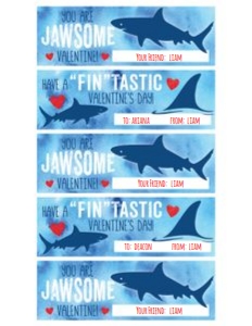 Shark Valentine Bookmark design preview