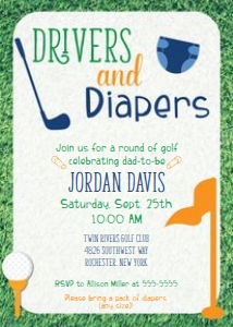 Drivers and Diapers Invitation design preview