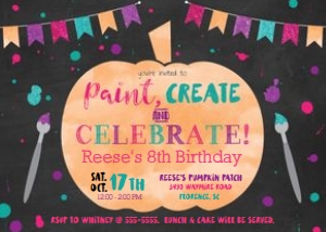 Pumpkin Paint Party Sparkly design preview