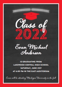 Chalkboard Color Graduation Invitation design preview
