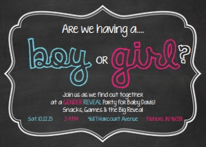 Gender Reveal Chalkboard Urban: Gender Reveal Chalkboard Urban