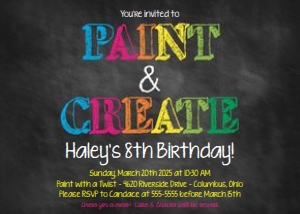 Paint and Create Invitation: Paint and Create Invitation