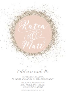 Rose Gold Circle Invitation design preview