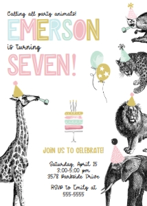 Safari Birthday Animals Invitation: Safari Birthday Animals Invitation