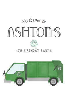 Garbage Truck Welcome Sign - 11x14: Garbage Truck Welcome Sign