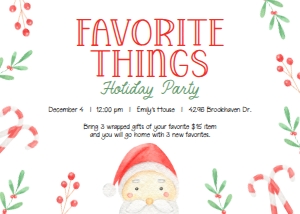 Christmas Favorite Things Invitation: Christmas Favorite Things Invitation