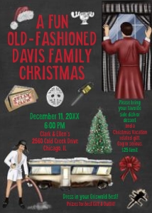 Christmas Vacation Old Fashioned Invitation: Christmas Vacation Old Fashioned Invitation