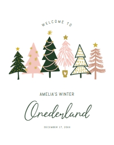 Winter ONEderland White Welcome Sign - 11x14: Winter ONEderland WHITE Welcome Signs
