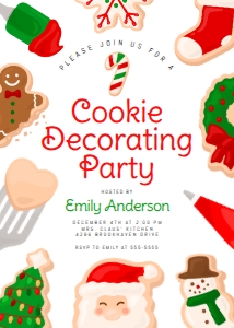 Christmas Cookie Decorating Party Invitation design preview