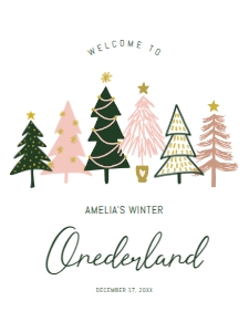 Winter ONEderland White Welcome Sign - 18x24: Winter ONEderland WHITE Welcome Signs