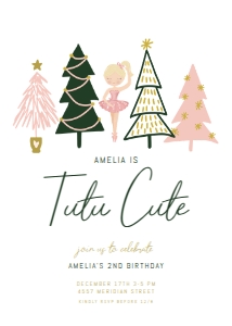 Tutu Cute Winter Invitation - Light Skin Blonde Hair: Tutu Cute Winter Invitation