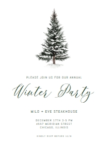 Winter Tree Party Invitation design preview