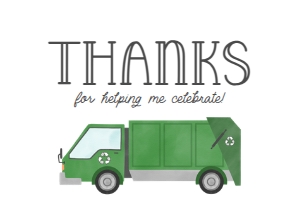 Garbage Truck Thank You Postcard design preview