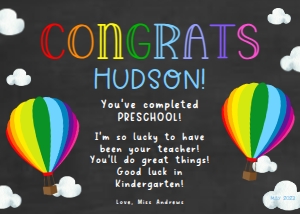 Congrats Rainbow Balloon design preview