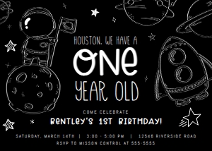 Space - Houston - Invitation design preview