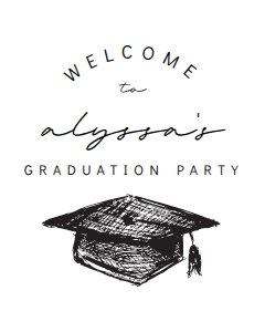 Graduation Minimalist Welcome Sign - ARCH - 8x10: Graduation Minimalist Welcome Sign - ARCH