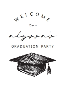 Graduation Minimalist Welcome Sign - ARCH - 18x24: Graduation Minimalist Welcome Sign - ARCH