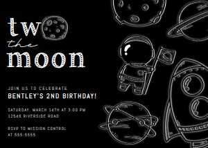 Two the Moon Pattern Invitation design preview