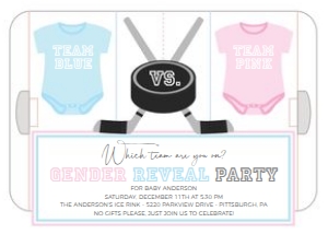 Hockey Reveal Invitation WHITE NEW: Hockey Reveal Invitation