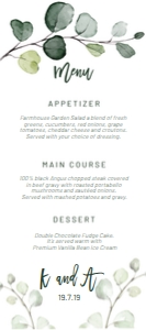Simple Greenery Menu 4x9 design preview