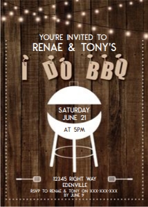 I Do Wooden Fence Engagement Invitation design preview