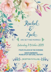 Bright Floral Wedding Invitation design preview