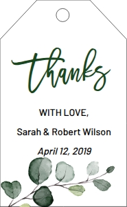Simple Green Branch Thank You Tag design preview