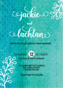 Ocean Watercolor Wedding Invitation design preview
