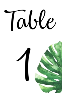 Green Leaf 4x6 Table Number design preview