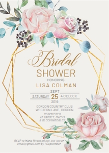 Gold Roses Bridal Shower Invitation design preview