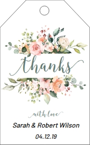 Blush Bouquet Thank You Tag design preview