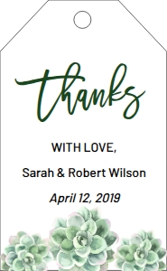 Simple Succulent Thank You Tag design preview