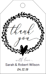Black Heart Thank You Tag design preview