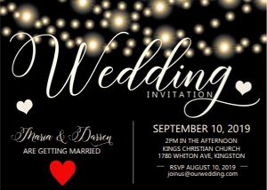 Cream Lights Wedding Invitation design preview
