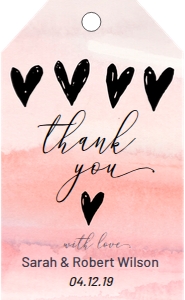 Pink Watercolor Thank You Tag design preview
