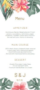 Tropical Hibiscus Menu 4x9: Tropical Hibiscus Menu 4x9