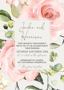 Blush Rose Wedding Invitation design preview