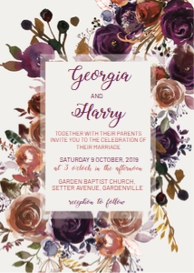 Fall Flowers Wedding Invitation design preview