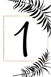 Black Gold Leaves 4x6 Table Number design preview
