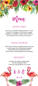 Flamingo Menu 4x9 design preview