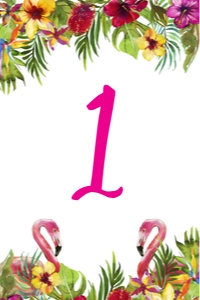 Flamingo 4x6 Table Number design preview