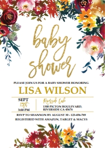 Gold Glitter Baby Shower Invitation design preview