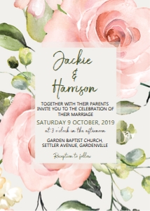 Pink Rose Garden Wedding Invitation design preview