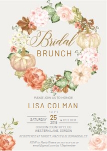 Autumn Pumpkin Bridal Brunch Invitation: Autumn Pumpkin Bridal Brunch Invitation