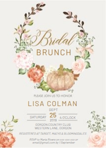Pumpkin Fall Bridal Brunch Invitation design preview